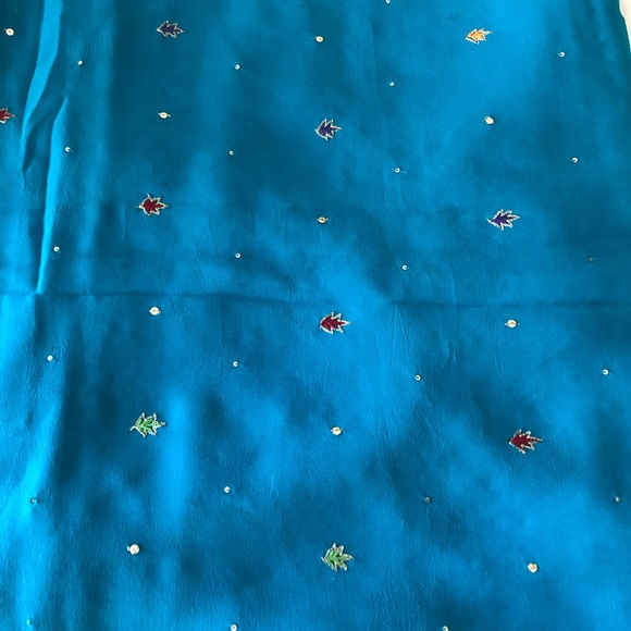 Aqua georgette crepe blend Saree Vintage [firm] - Picture 8 of 13
